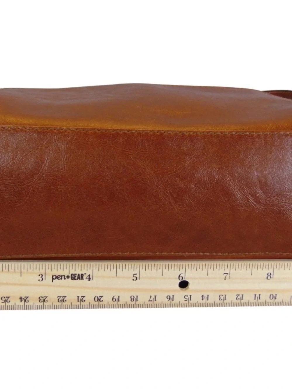 Vintage John Romaine Leather Crossbody Bag Brown Brass Shoulder Purse